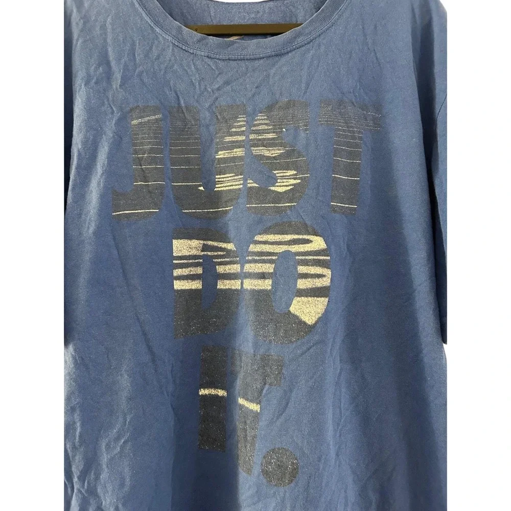 Nike Just Do It Graphic T-Shirt Mens Large Blue Short Sleeve Athletic Tee‎